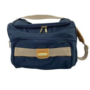 Protocol navy & tan medium sized overnight travel bag 14x8x8